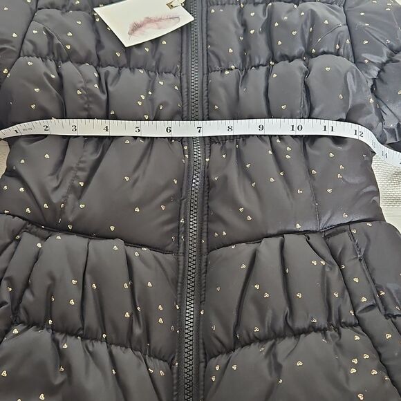 Jessica Simpson Girls Puffy Winter Coat With Faux Fur Hood & Mittens 10/12 Black - Picture 10 of 16